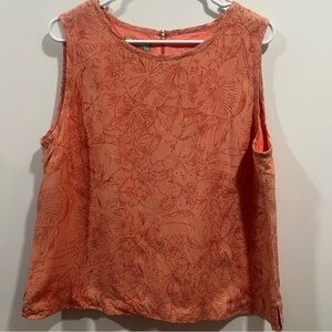 Vintage 1990s Tommy Bahama Coral Floral Tank Top Size XL